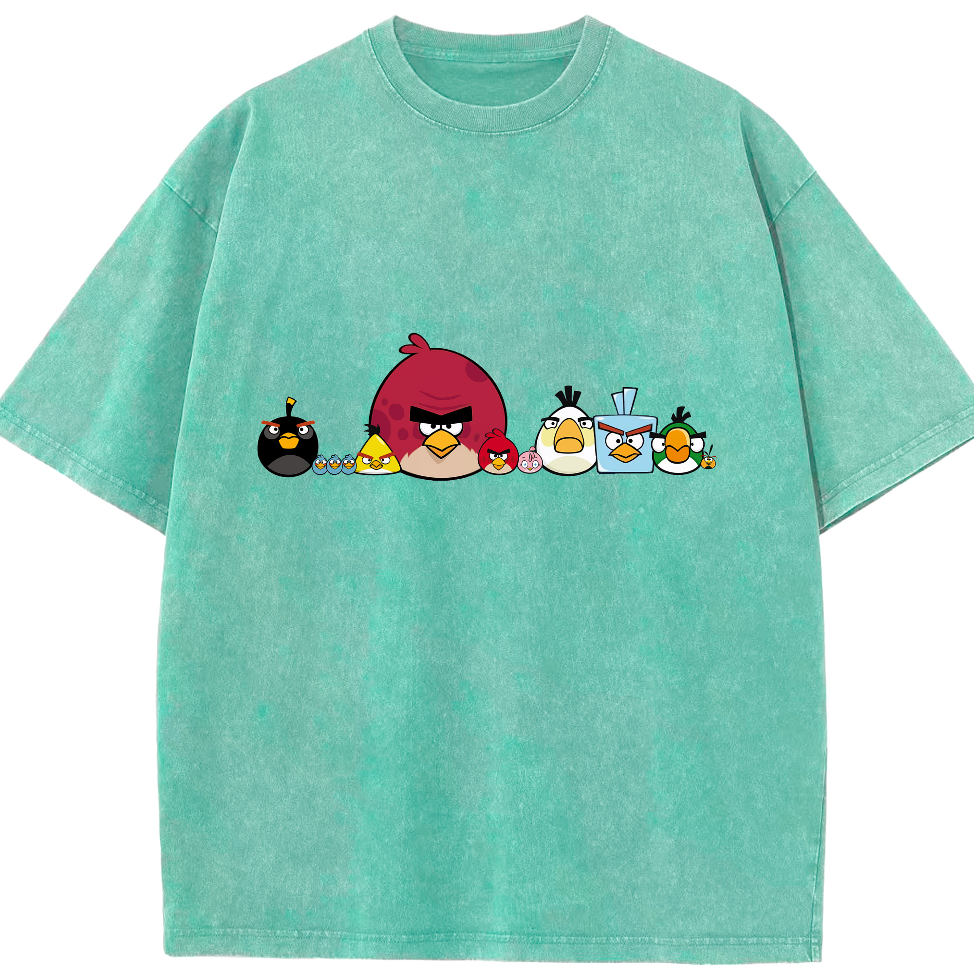 （画像用） Angry Birds アングリーバード 綿100% ヴィンテージ風 半袖Tシャツ（フロントプリント）